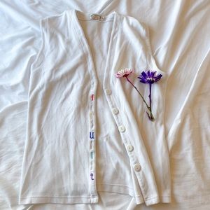 Oversized White Vest